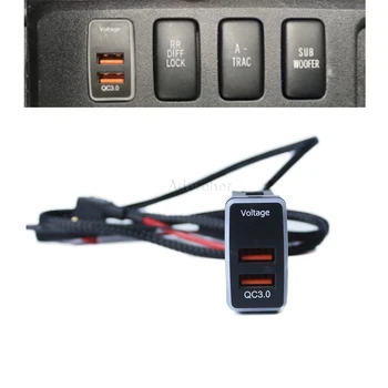1 db autós gyorstöltő Dual USB interfész aljzat gyors autós töltő adapter Toyota FJ Cruiser Prado 120 REIZ 03-09 tartozékokhoz