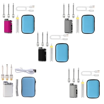1 készlet Forrasztópáka készlet vezeték nélküli akkumulátoros forrasztópáka USB 1-75W műanyag fém