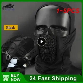 1 ~ 5PCS taktikai fejfedő maszk Airsoft félarc hálós maszk kerékpározás vadászat paintball védőmaszk árnyékharcos fejfedő