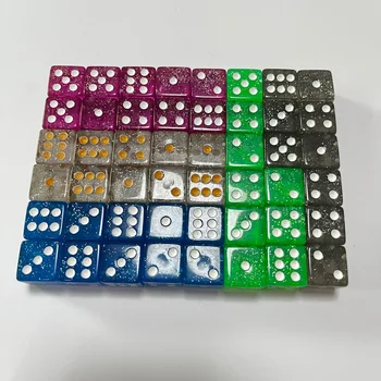 10db/lot Square Corner Digital Dice 6 oldalas átlátszó fekete fehér kék rózsa zöld kocka szett 16mm asztali játék társasjáték kocka