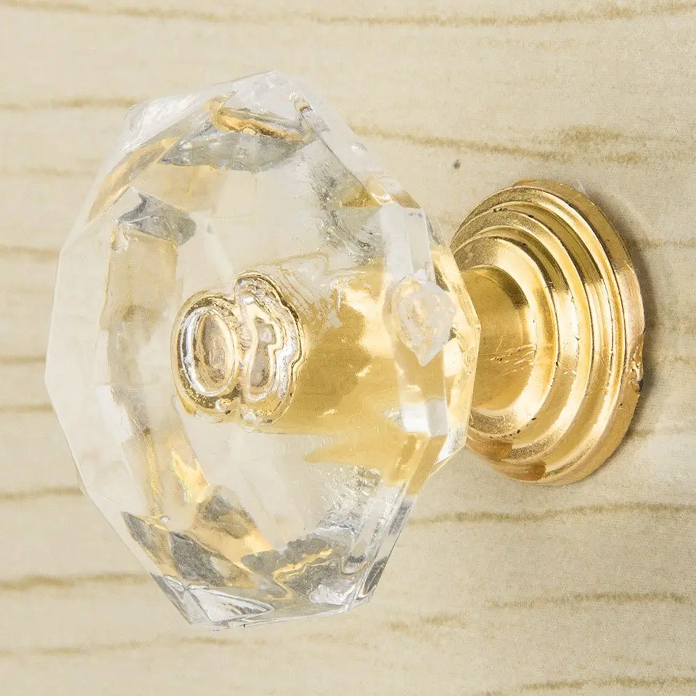 10db Divat gyémánt alakú kristály gombok Szekrényfiók Húzófogantyú Ajtógomb Szekrény gomb Otthoni bútor kiegészítők . ' - ' . 3