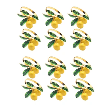 12 db citromos szalvéta gyűrű szalvéta gyűrű asztali dekoráció arany