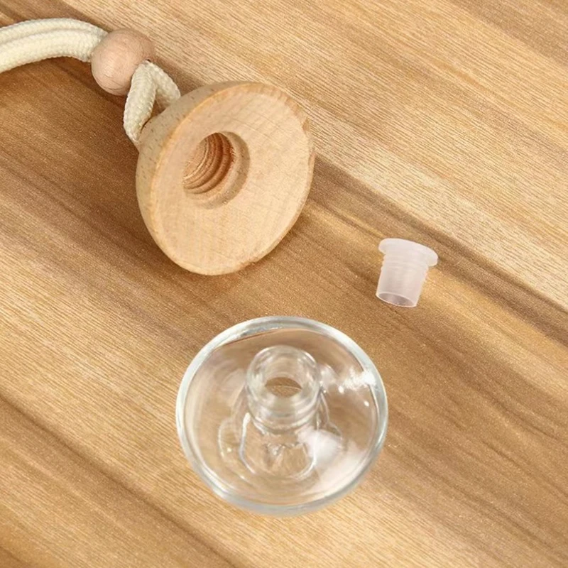 5ml üres medál automatikus parfüm matt mini parfümös palackok fa fedéllel matt üvegpalack illóolaj tartály hordozható . ' - ' . 2
