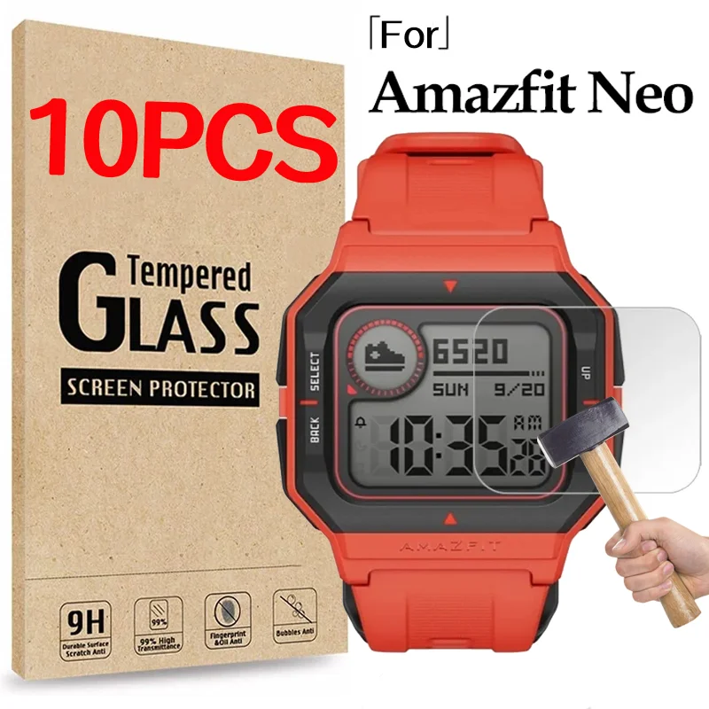 10Pcs edzett üveg képernyővédő fólia Huami Amazfit Neo Smart Watch készülékhez Robbanásbiztos karcálló 9H HD átlátszó film . ' - ' . 0