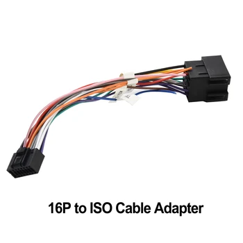 1db autórádió 16 tűs ISO kábel adapter apa dugó a női csatlakozóhoz Kábelezés 2 Din rádiós autós Android fejegységhez