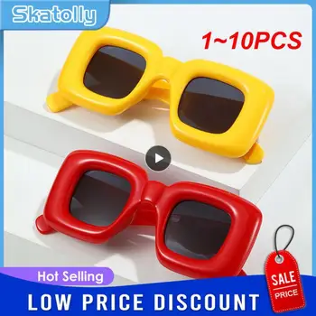 1~10PCS Retro Y2K négyzet alakú cukorka színű női napszemüveg árnyalatok UV400 divatmárka tervező férfi piros sárga egyedi napszemüveg széles
