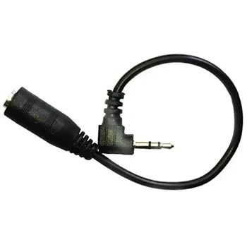 2,5 mm-es apa - 3,5 mm-es női sztereó audio jack adapterkábel Fekete