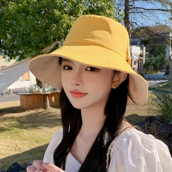 2023 Koreai tavasz ősz Új női japán stílusú és internetes hírességű Ins vödör kalap nyári íj napvédő S