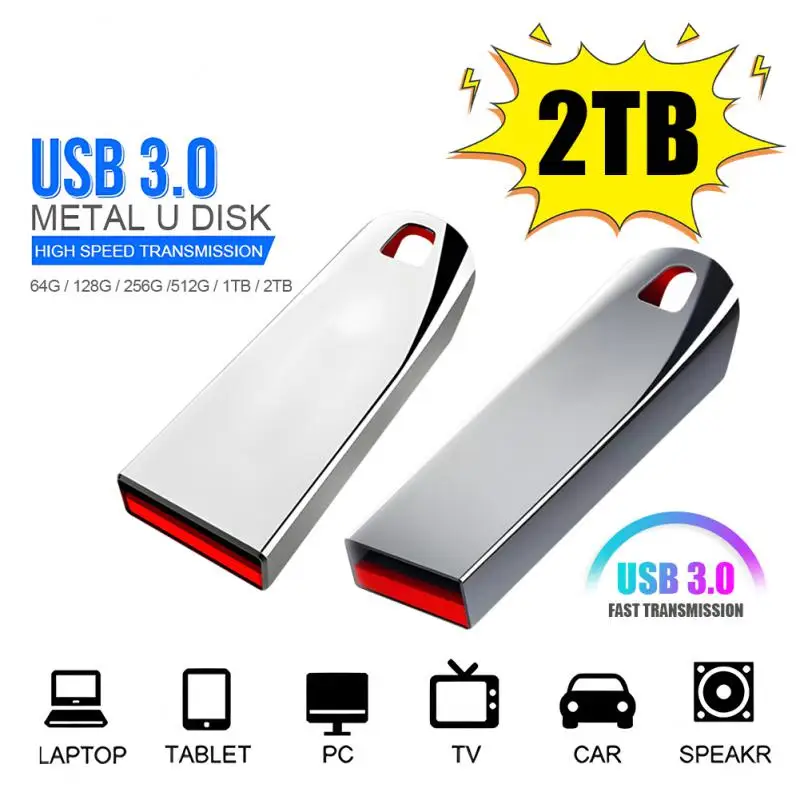 2TB USB flash meghajtó Mini U Disk Metal 1TB Pen Drive 128GB 256GB 512GB Creative Business Ajándéktároló USB memória . ' - ' . 0