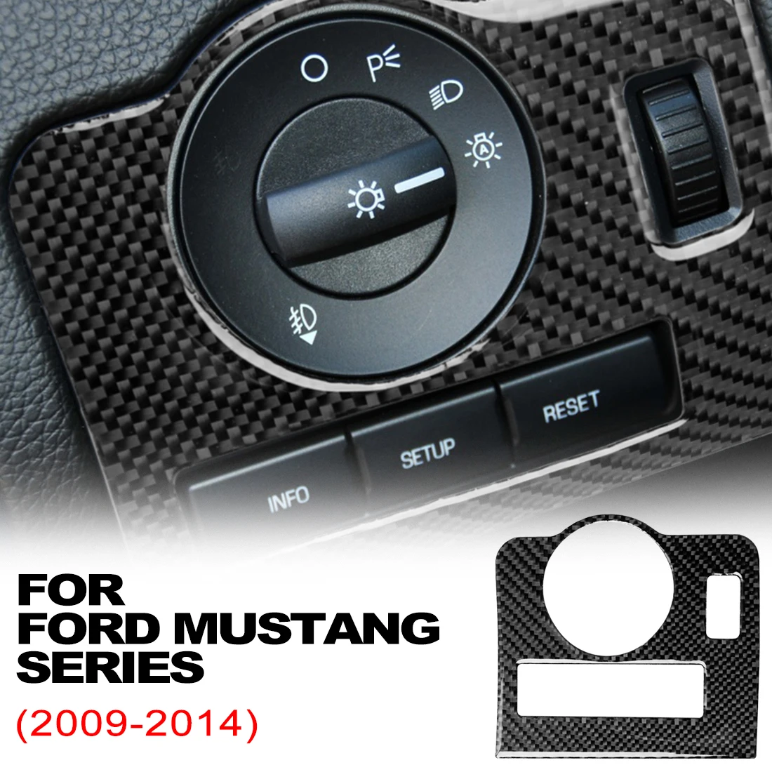 Fényszóró kapcsoló keret burkolat szénszálas matrica Ford Mustang 2009 2010 2011 2012 2013 2014 Belső artikulók Para Autos . ' - ' . 0