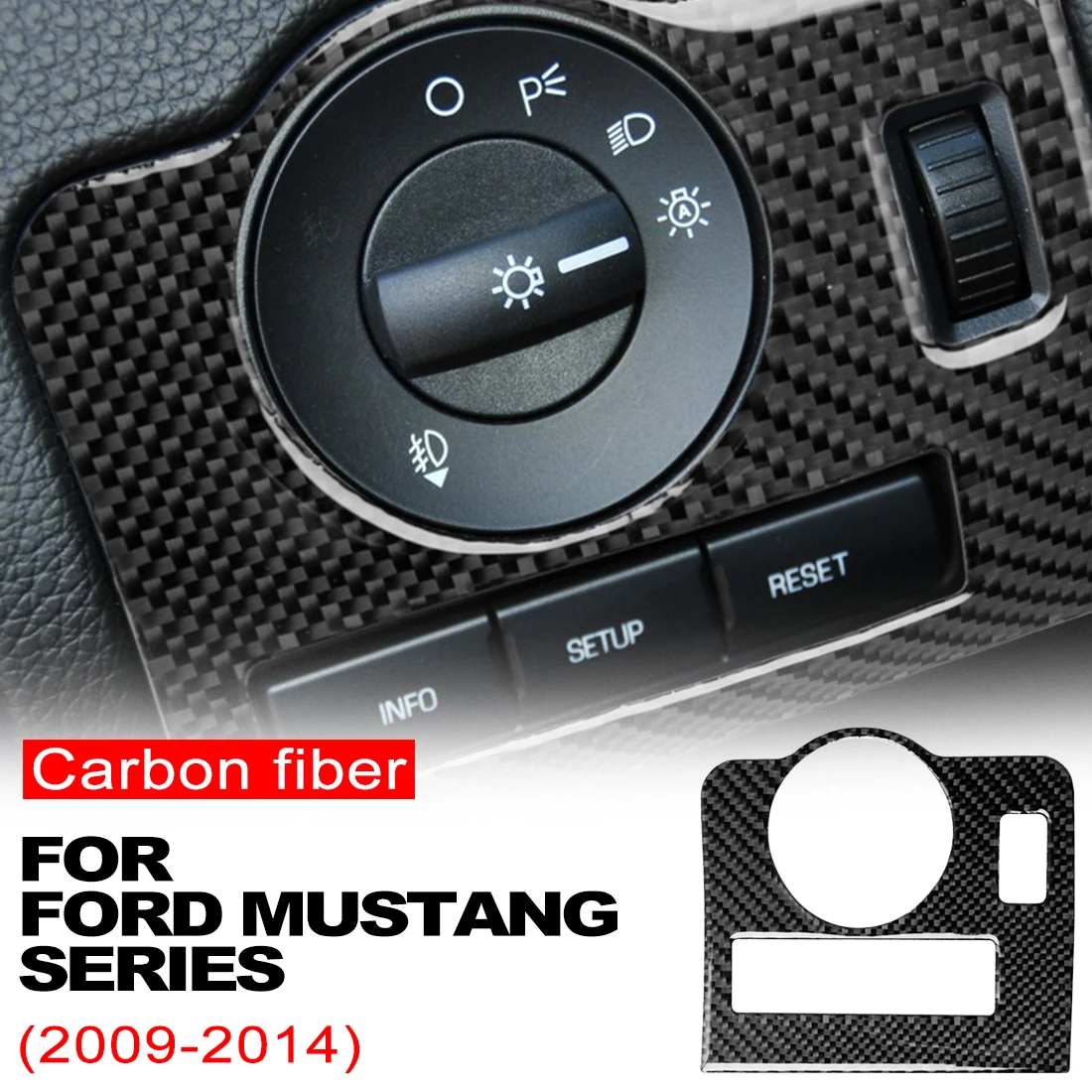 Fényszóró kapcsoló keret burkolat szénszálas matrica Ford Mustang 2009 2010 2011 2012 2013 2014 Belső artikulók Para Autos . ' - ' . 5
