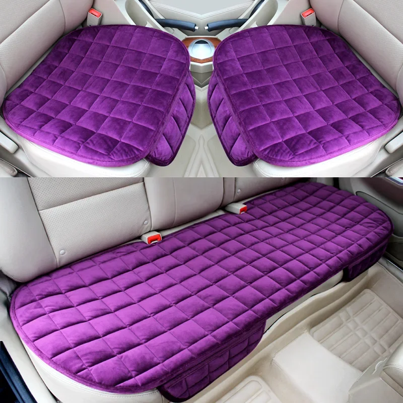 Új autós üléshuzat tartozék Első hátsó pelyhesítő kendő téli meleg párna lélegző védőszőnyeg betét univerzális automatikus belső tér . ' - ' . 3