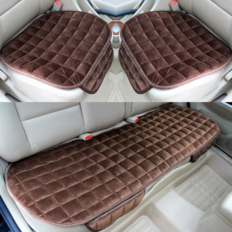 Új autós üléshuzat tartozék Első hátsó pelyhesítő kendő téli meleg párna lélegző védőszőnyeg betét univerzális automatikus belső tér . ' - ' . 4