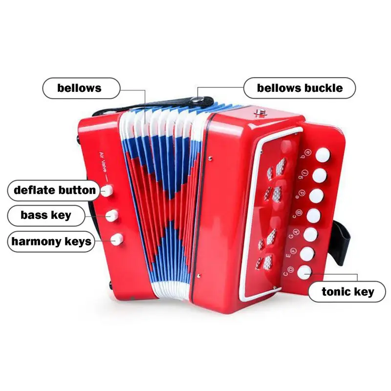Gyerek harmonika hangszer játékok Gomb játék hangszer gyerekeknek hordozható 7 billentyűs oktató zene játék gyerekeknek Gyerekek születésnapja . ' - ' . 1