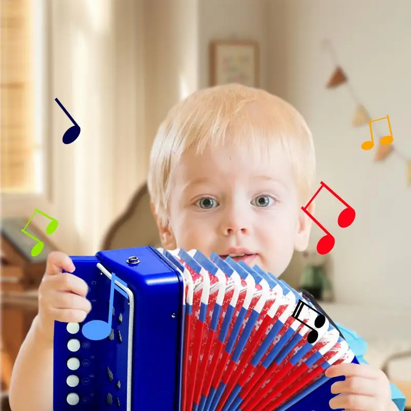 Gyerek harmonika hangszer játékok Gomb játék hangszer gyerekeknek hordozható 7 billentyűs oktató zene játék gyerekeknek Gyerekek születésnapja . ' - ' . 3