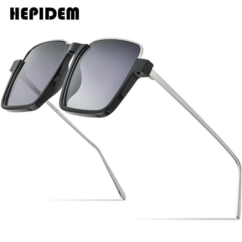 HEPIDEM Acetate napszemüveg nők Új oversize koreai négyzet alakú nagy keretes napszemüveg férfiaknak tükrös nylon lencse 50257 . ' - ' . 0