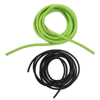 2Pcs cső edzés gumi ellenállás szalag katapulttal dub csúzli rugalmas 2.5M - fekete & zöld