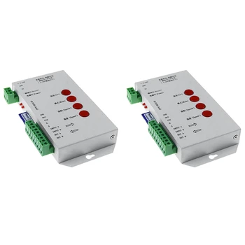 2X RGB LED vezérlő T1000S SD kártya 2048Pixels vezérlő WS2801 WS2811 WS2812B SK6812 LPD6803 DC5-24V