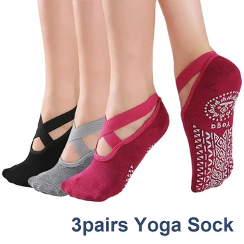 3 pár jóga zokni női pólya zokni csúszásmentes gyors-száraz csillapító pilates balett tánc zokni mezítláb papucs edzés hölgyek
