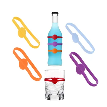 30Pcs hosszú csík borospohár jelölő szilikon ivóüveg azonosító címke pohár címke otthoni konyha bár party esküvői kellékek