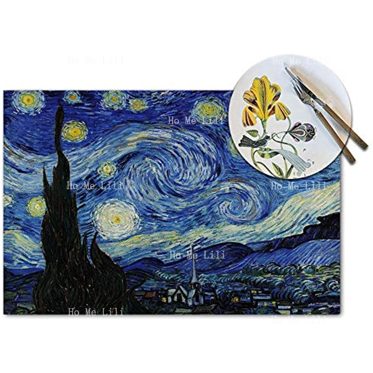 Starry Night By Van Gogh tányéralátétek hőálló az étkezőasztal csúszásmentes . ' - ' . 2