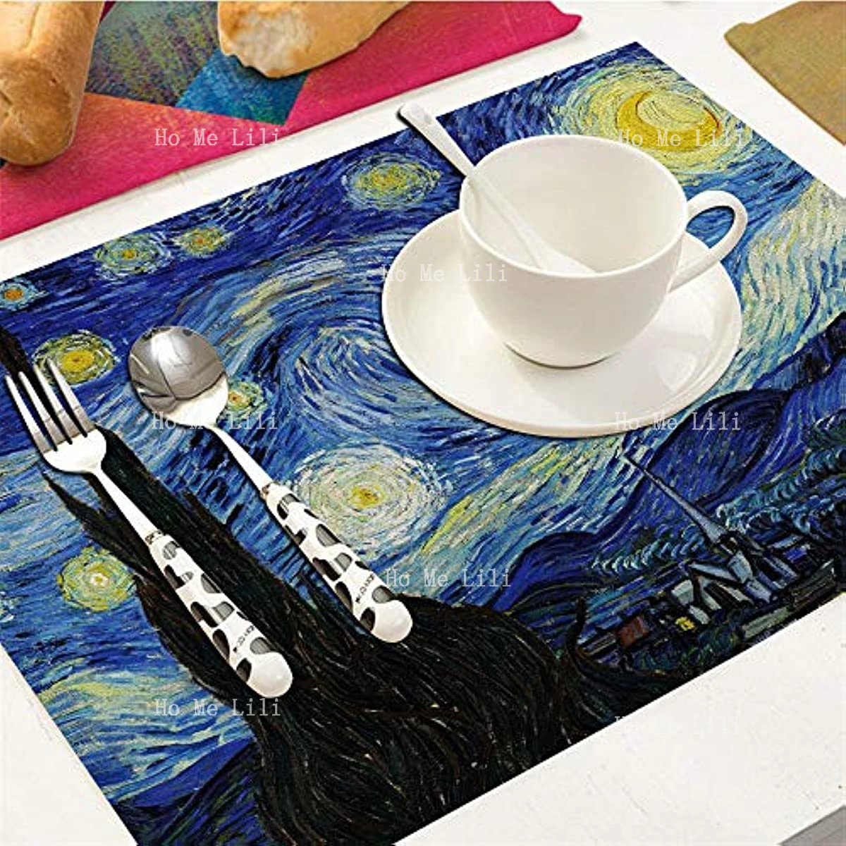 Starry Night By Van Gogh tányéralátétek hőálló az étkezőasztal csúszásmentes . ' - ' . 4