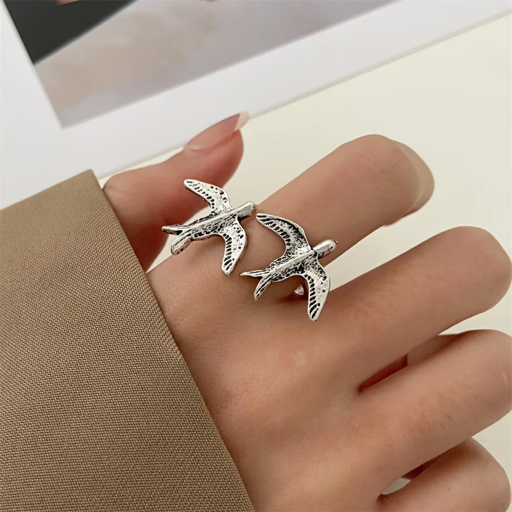 Személyiség Dupla madarak Midi ujjgyűrűk nőknek Vintage fém Kreatív állatmadarak Nyitott gyűrű Ünnepi parti ékszer ajándék . ' - ' . 1