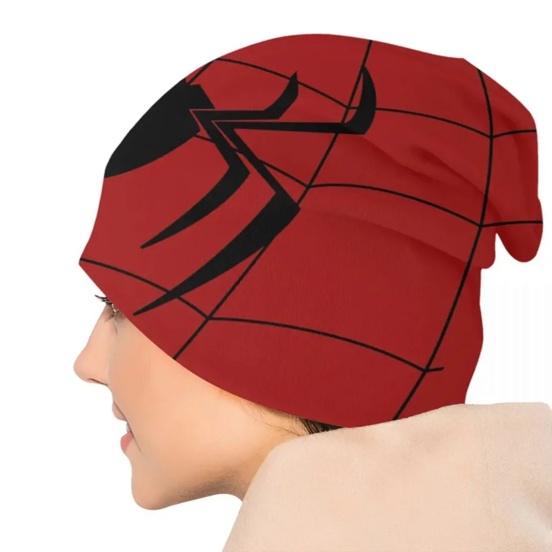 Classic Red Spider Web motorháztető kalap kötött kalap férfi női hop Unisex meleg téli sapka sapka . ' - ' . 4