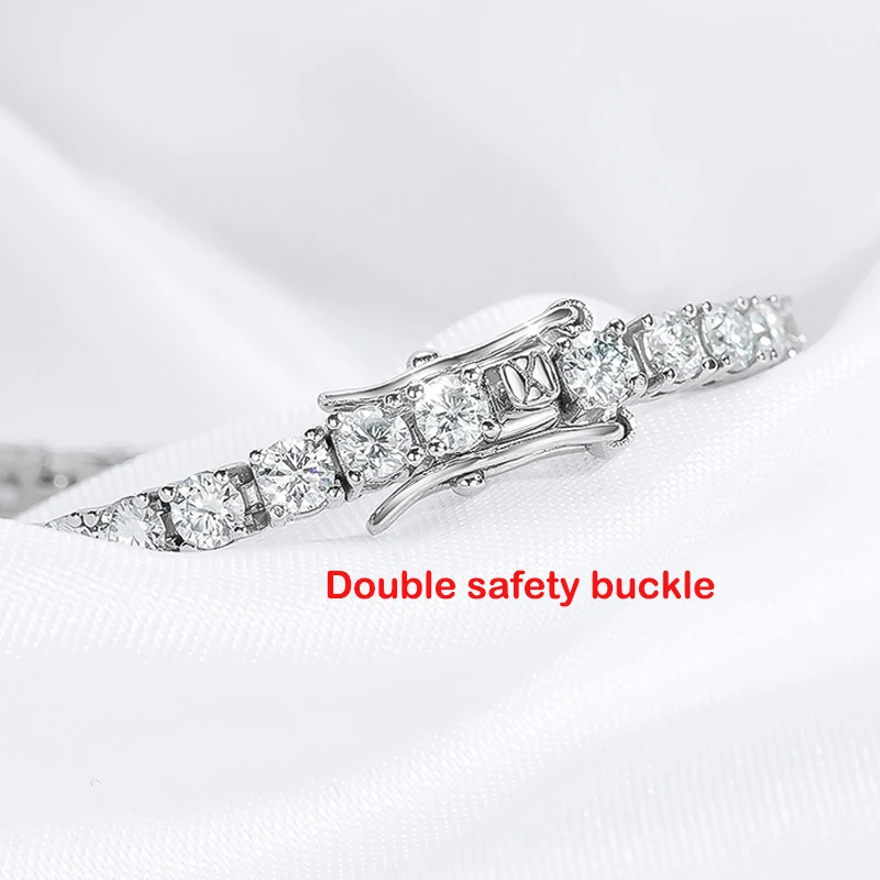 Smyoue Gradient Moissanite tenisz karkötők nőknek Teljes gyémánt tömör S925 sterling ezüstözött arany lánc karperec nagykereskedelem . ' - ' . 2