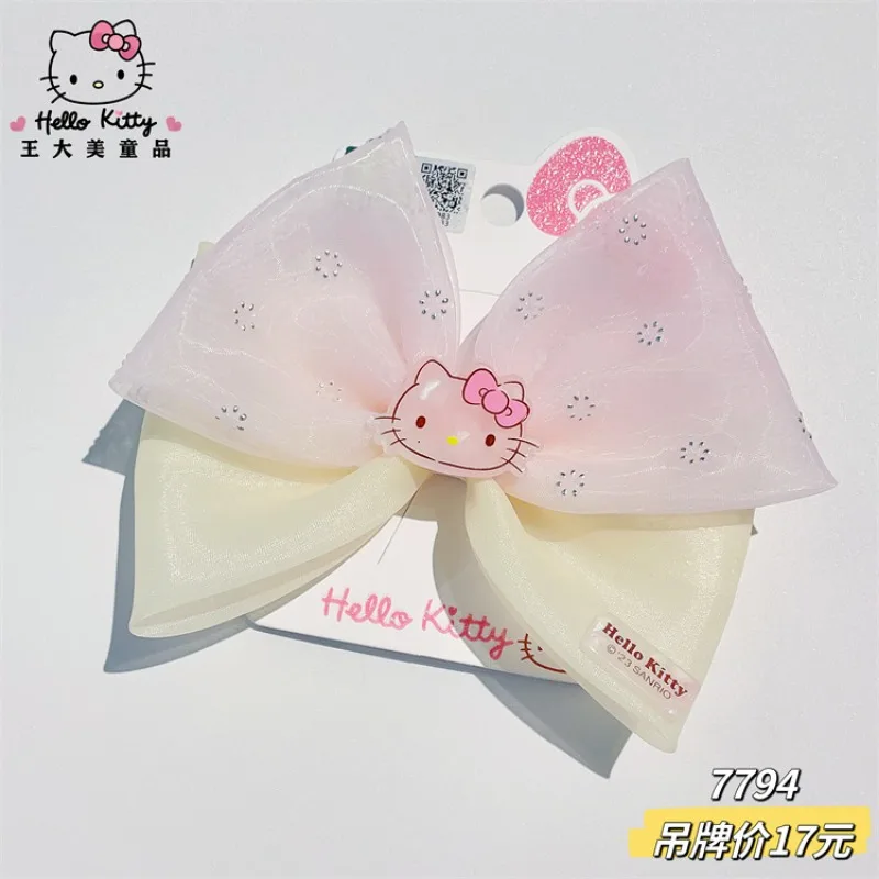 Hello Kitty Baby Girl Bows hajcsat Sanrio hajcsatok Kawaii haj kiegészítők Fejpántok Nyakkendők Divat Szőrnyakkendők Kuromi lányok Fall . ' - ' . 4
