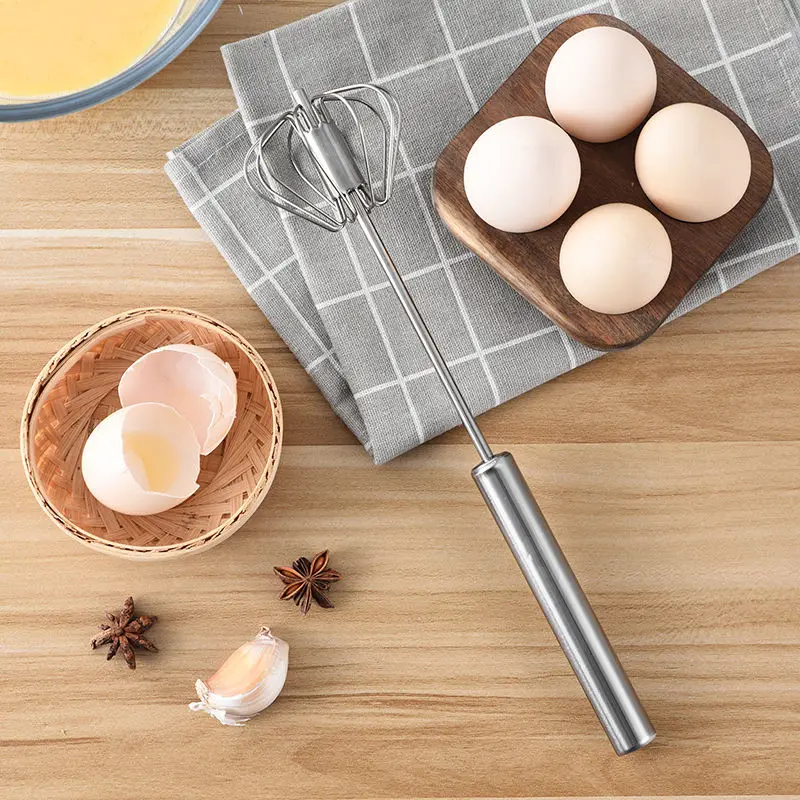 WIKHOSTAR Félautomata tojásverő rozsdamentes acél tojáshabverő kézi keverő önforgató tojáskeverő Konyhai kiegészítők . ' - ' . 2