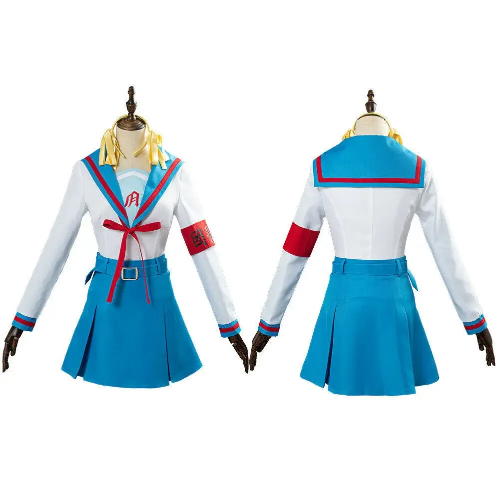 Anime Suzumiya Haruhi No Yuuutsu Cosplay Suzumiya Haruhi jelmez Női lányok Jk egyenruha felső szoknya ruha Halloween Farsangi öltöny . ' - ' . 2