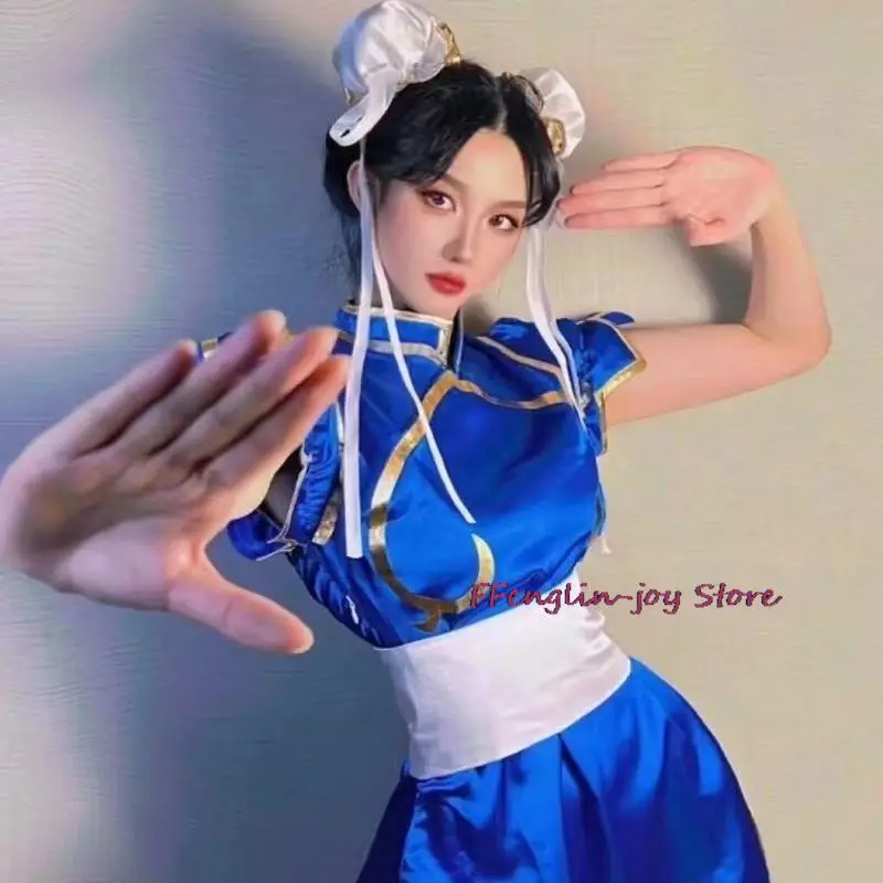 Anime Street Fighter Cosplay Chun-Li Cheongsam ruhakészletek Felnőtt nők Aranyos Halloween Farsangi Party Show jelmezek . ' - ' . 1