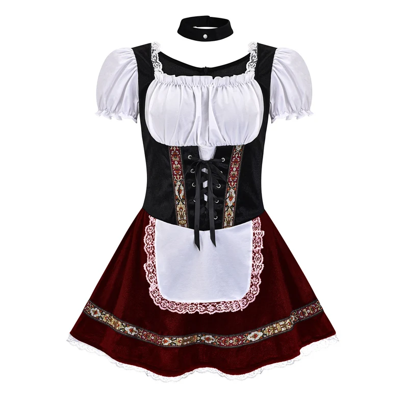 Színes klasszikus hölgy Oktoberfest jelmez Alpok Kocsmák Wench Parade Nemzeti ruha Cosplay Karnevál Fancy Party Dress . ' - ' . 0
