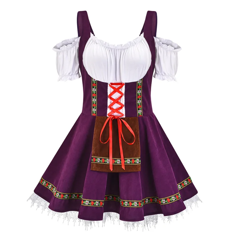 Színes klasszikus hölgy Oktoberfest jelmez Alpok Kocsmák Wench Parade Nemzeti ruha Cosplay Karnevál Fancy Party Dress . ' - ' . 4