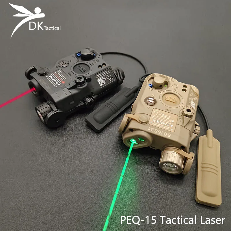 Taktikai PEQ15 IR lézeres jelző piros zöld pont/fehér LED fegyver lézer illeszkedés 20MM sín Airsoft kültéri vadászat célzó lézer . ' - ' . 1