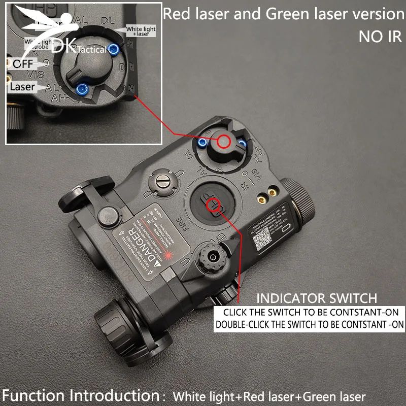 Taktikai PEQ15 IR lézeres jelző piros zöld pont/fehér LED fegyver lézer illeszkedés 20MM sín Airsoft kültéri vadászat célzó lézer . ' - ' . 2