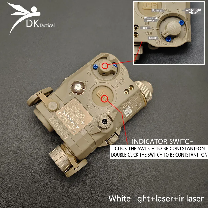 Taktikai PEQ15 IR lézeres jelző piros zöld pont/fehér LED fegyver lézer illeszkedés 20MM sín Airsoft kültéri vadászat célzó lézer . ' - ' . 3