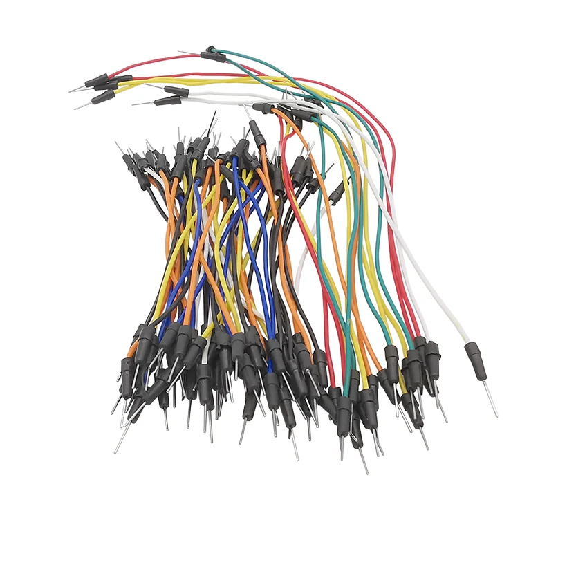 65 db / tétel Hím-férfi kenyérdeszka ugróhuzal kábel Forrasztás nélküli rugalmas PCB elektronikus vonal az Arduino DIY készlethez . ' - ' . 0