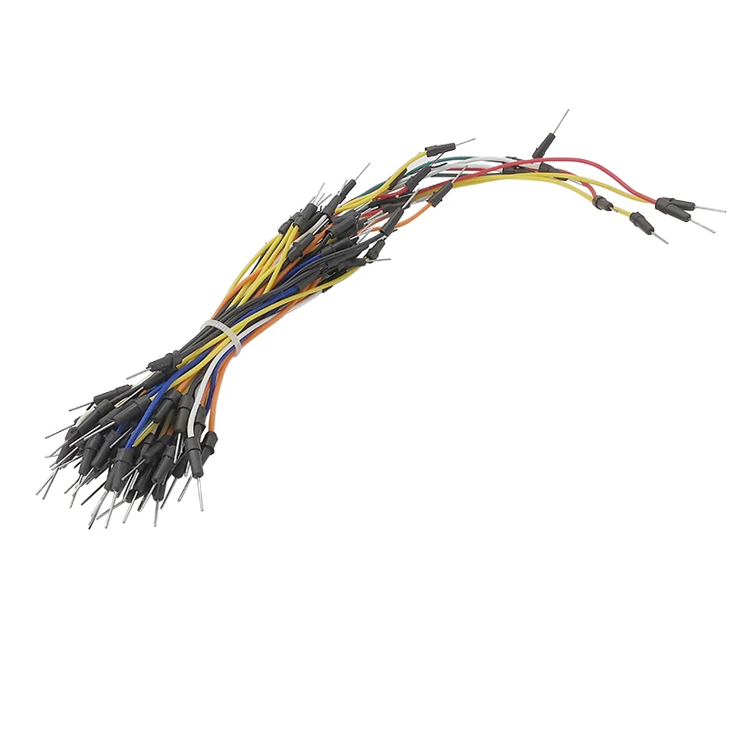 65 db / tétel Hím-férfi kenyérdeszka ugróhuzal kábel Forrasztás nélküli rugalmas PCB elektronikus vonal az Arduino DIY készlethez . ' - ' . 1