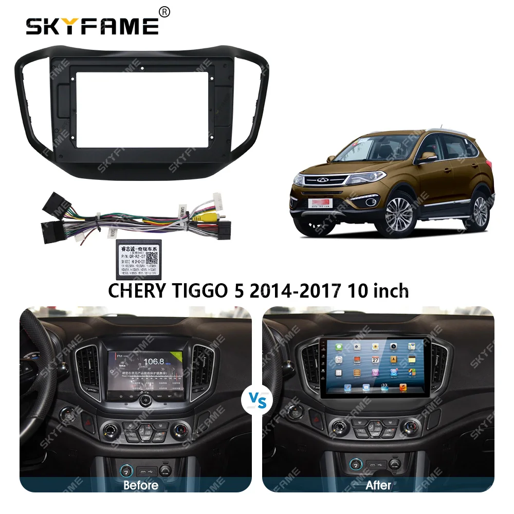 SKYFAME autóváz fascia adapter Canbus Box dekóder Chery Tiggo 5 2014-2017 Android rádiós műszerfal szerelőpanel készlet . ' - ' . 5