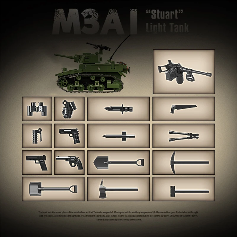 601Db Építőelemek WW2 katonai tankok építőelemei 3 minifigurával/könnyű tank modellel/játékok gyermekeknek Fiúk felnőtt játékok ajándék . ' - ' . 5