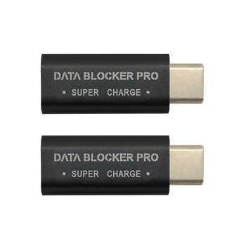 4 db USB Type-C adatblokkoló USB-C Juice Jack Defender adapter támogatása Gyors töltés (50V/5A) Adatlopás leállítása (fekete)