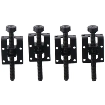 4 Pack acél bútorszintező lábak állítható fekete 10cm bútor lábterhelés szintezők munkapad asztali szekrény