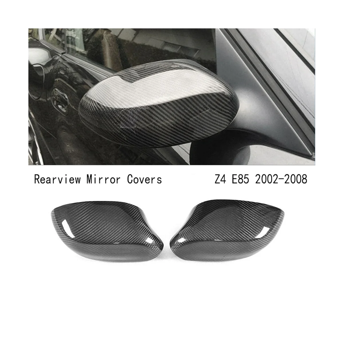 Autó szénszálas visszapillantó oldalsó szárny tükör burkolatok Protektor Jobb visszapillantó tükör burkolatok a BMW Z4 E85 2002-2008 számára . ' - ' . 2