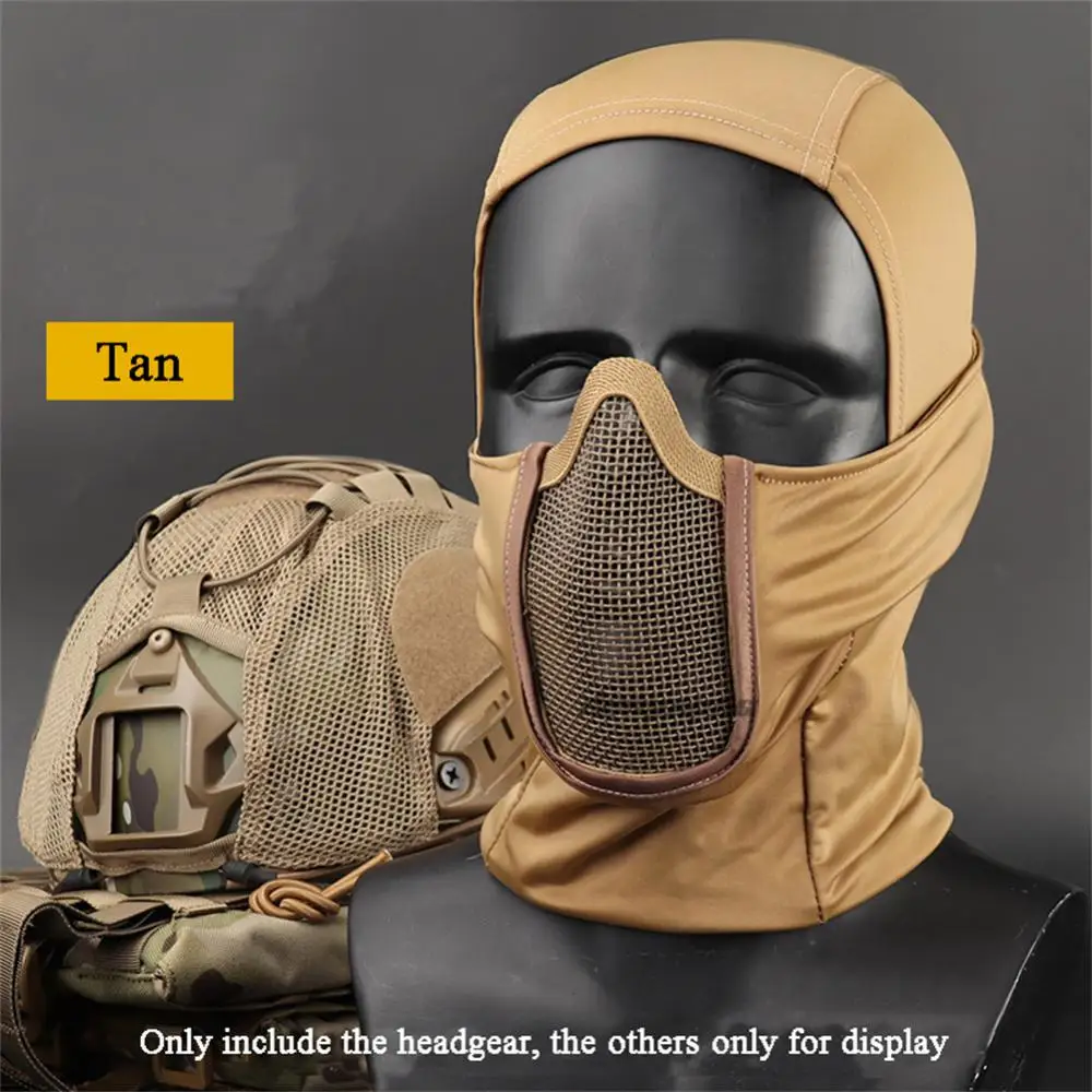 1 ~ 5PCS taktikai fejfedő maszk Airsoft félarc hálós maszk kerékpározás vadászat paintball védőmaszk árnyékharcos fejfedő . ' - ' . 1