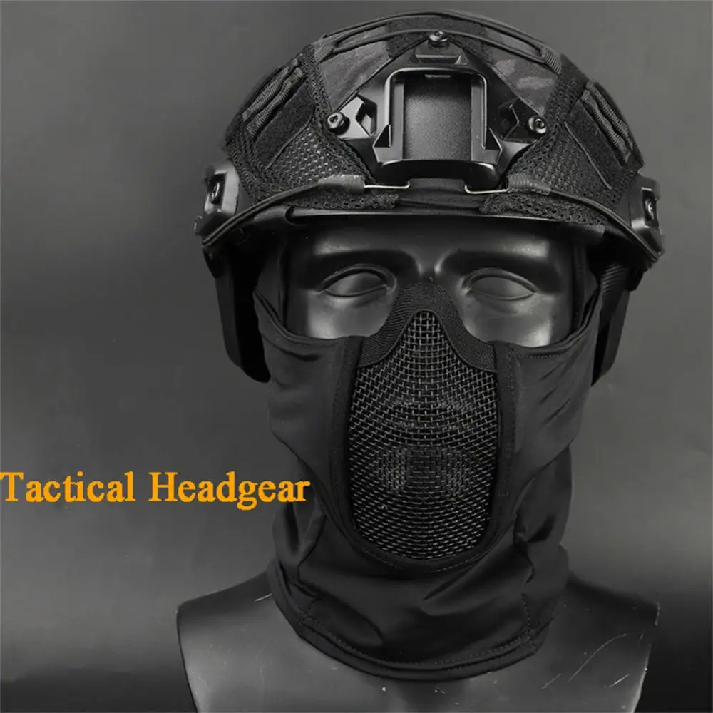 1 ~ 5PCS taktikai fejfedő maszk Airsoft félarc hálós maszk kerékpározás vadászat paintball védőmaszk árnyékharcos fejfedő . ' - ' . 4