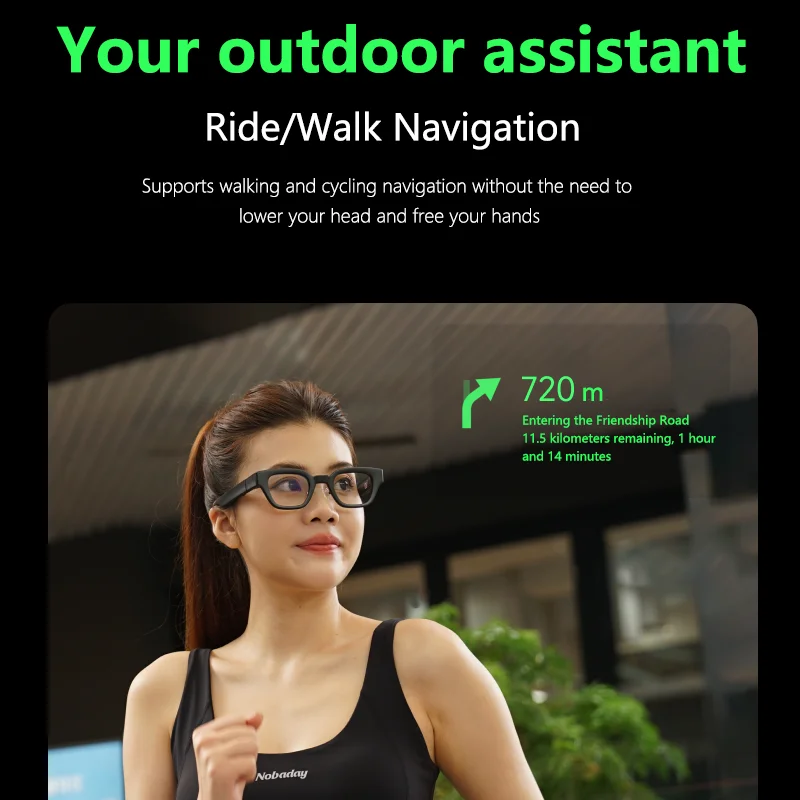 INMO Go intelligens AR szemüveg valódi vezeték nélküli könnyű AI asszisztens szemüveg navigációhoz / Bluetooth-kompatibilis audio támogatáshoz . ' - ' . 2