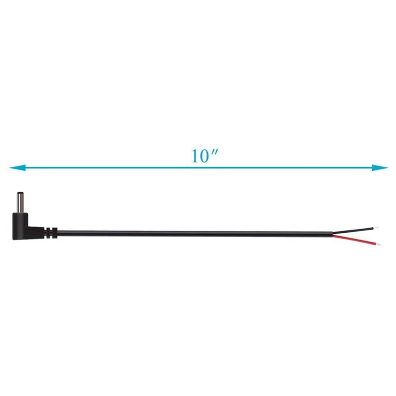  (20 csomag) csere 3,5 mm x 1,35 mm 90 fokos derékszögű DC tápcsatlakozó dugó csatlakozó a csupasz vezetékhez nyitott végű pigtail teljesítmény . ' - ' . 4