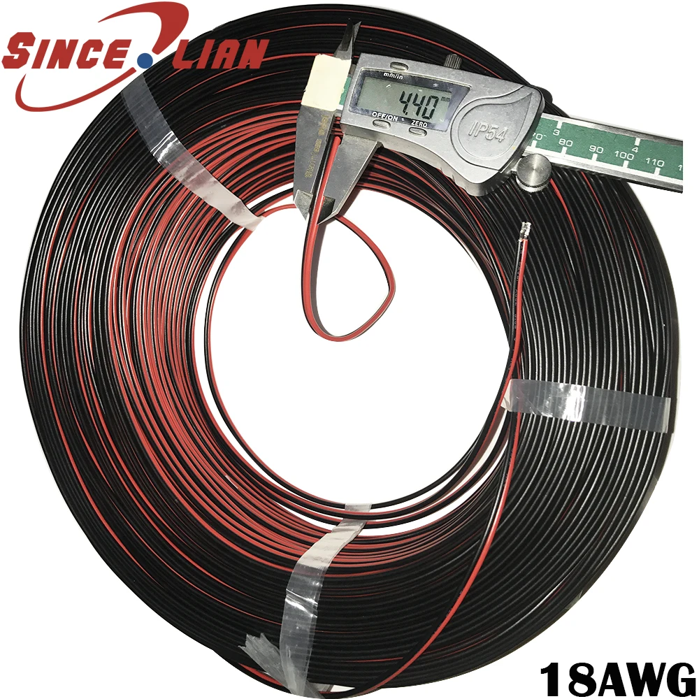  szigetelt ónozott réz 18AWG 2 tűs kábel 300V PVC szigetelt huzal elektromos kábel LED kábel 0,75MM2 monitor tápkábel . ' - ' . 1